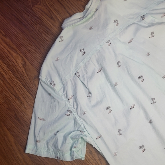 Men’s O'Neill Button Down Shirt Faint Green Beach Casual Tee A99 - Picture 7 of 7